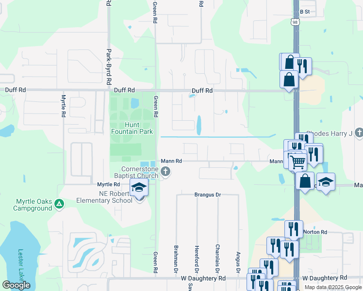 map of restaurants, bars, coffee shops, grocery stores, and more near 6934 Tumbleweed Lane in Lakeland
