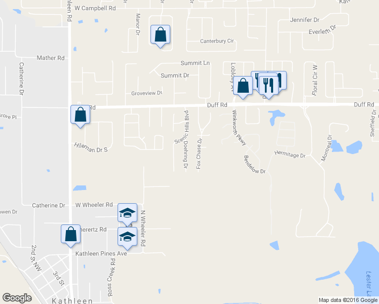 map of restaurants, bars, coffee shops, grocery stores, and more near 7007 Doehring Drive in Lakeland