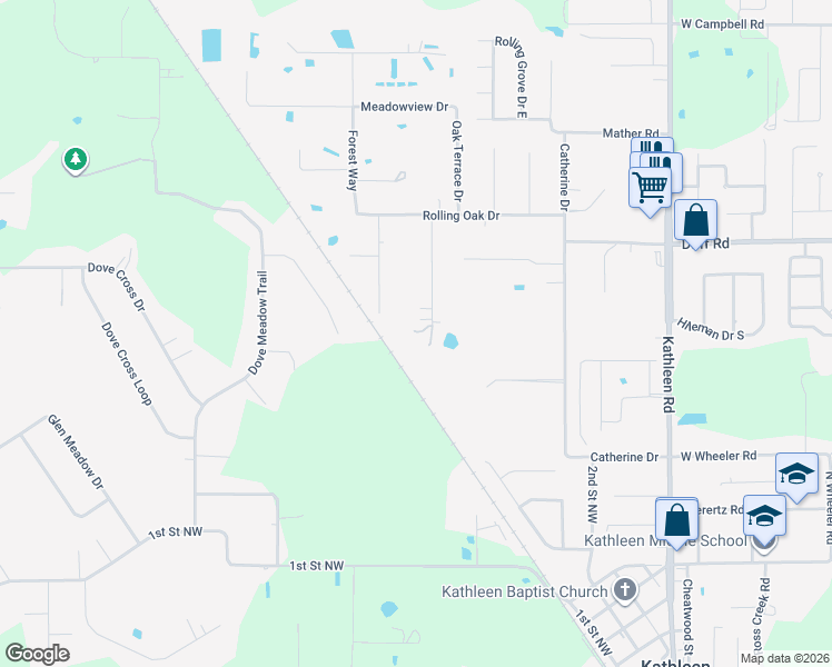 map of restaurants, bars, coffee shops, grocery stores, and more near 7031 Pinedale Drive in Lakeland