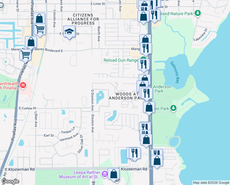 map of restaurants, bars, coffee shops, grocery stores, and more near 39650 U.S. 19 in Tarpon Springs