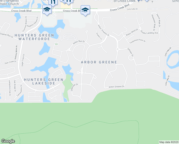 map of restaurants, bars, coffee shops, grocery stores, and more near 10214 Evergreen Hill Drive in Tampa