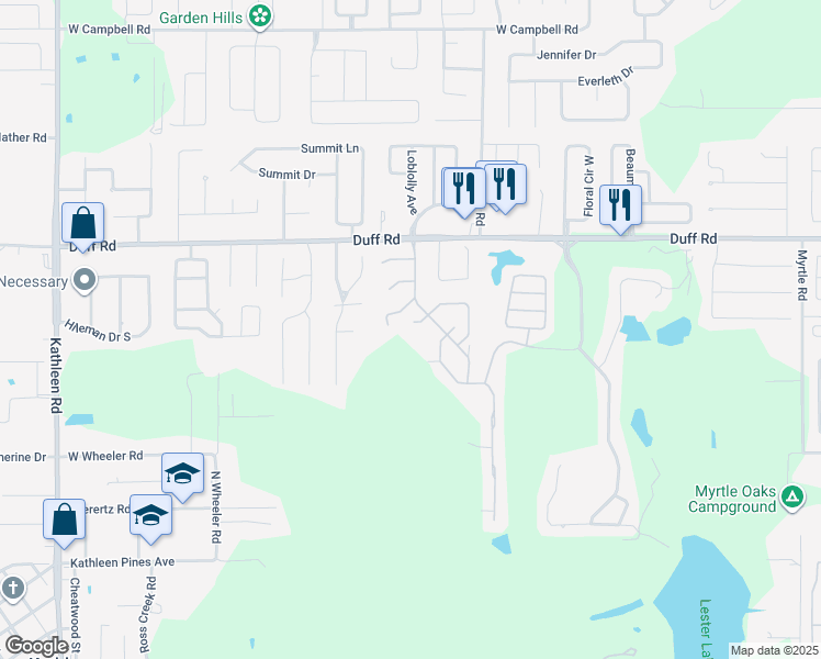 map of restaurants, bars, coffee shops, grocery stores, and more near 3092 Westmoreland Drive in Lakeland