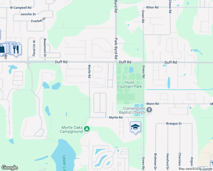 map of restaurants, bars, coffee shops, grocery stores, and more near 7208 Greenbrier Village Road in Lakeland