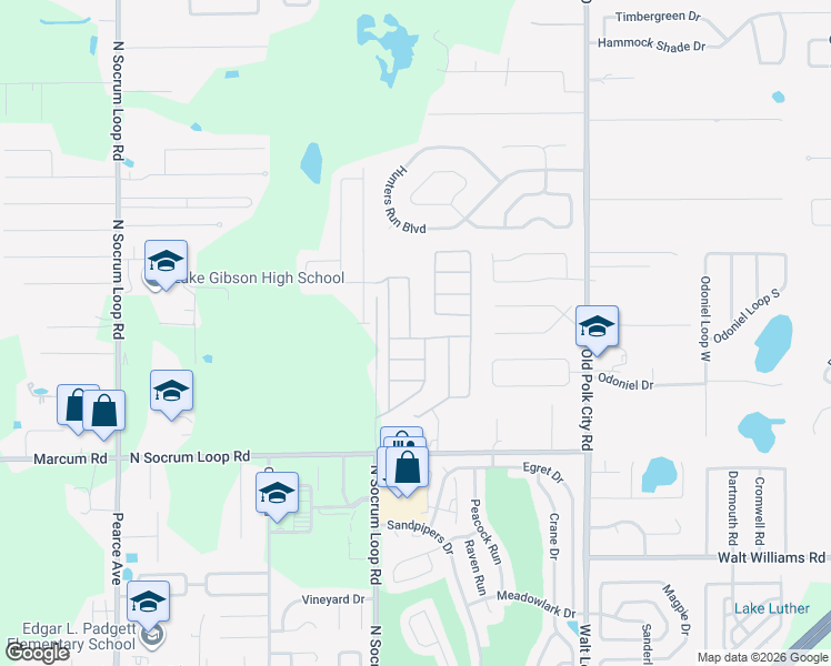 map of restaurants, bars, coffee shops, grocery stores, and more near 6905 Bently Dr in Lakeland