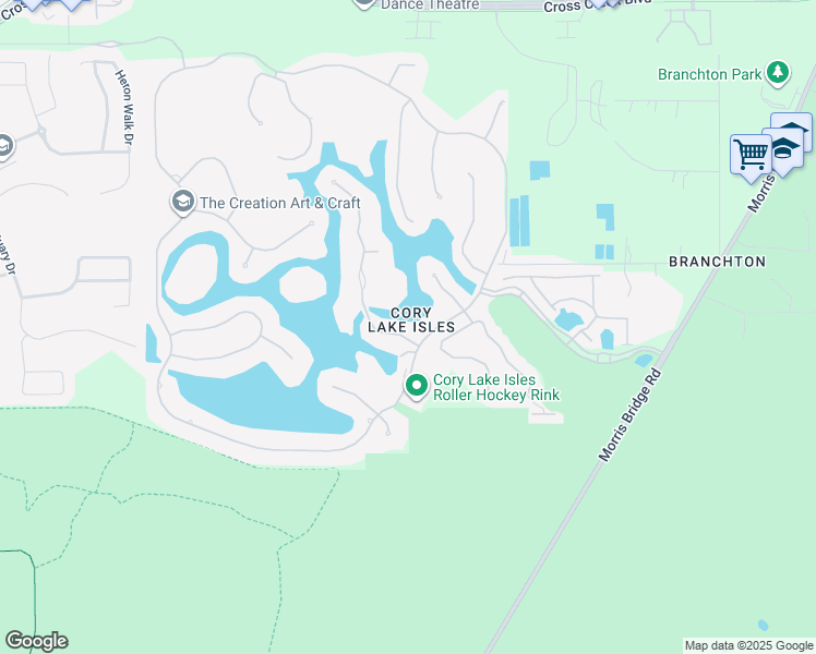 map of restaurants, bars, coffee shops, grocery stores, and more near 17903 Cachet Isle Drive in Tampa