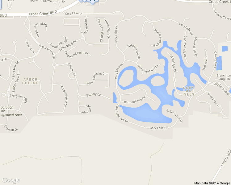 map of restaurants, bars, coffee shops, grocery stores, and more near 10610 Cory Lake Drive in Tampa