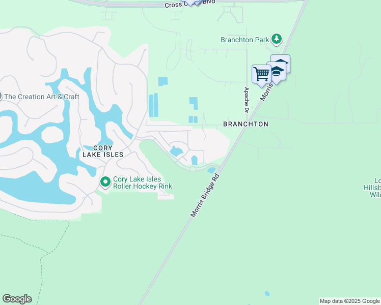 map of restaurants, bars, coffee shops, grocery stores, and more near 15213 Capri Isle Lane in Tampa