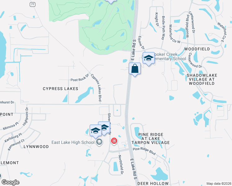 map of restaurants, bars, coffee shops, grocery stores, and more near 939 Cypress Cove Way in Tarpon Springs