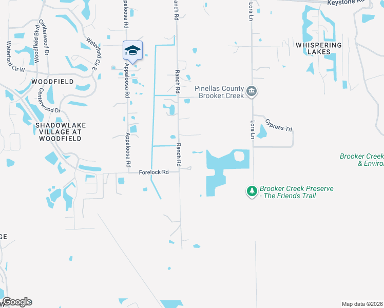 map of restaurants, bars, coffee shops, grocery stores, and more near 935 Ranch Road in Tarpon Springs