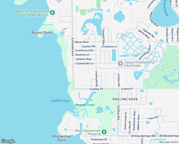 map of restaurants, bars, coffee shops, grocery stores, and more near 1412 Calumet Court in Tarpon Springs