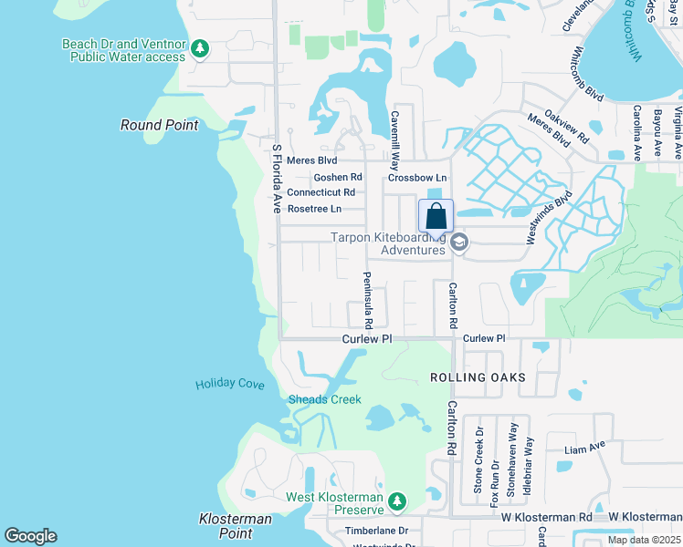 map of restaurants, bars, coffee shops, grocery stores, and more near 1412 Calumet Court in Tarpon Springs