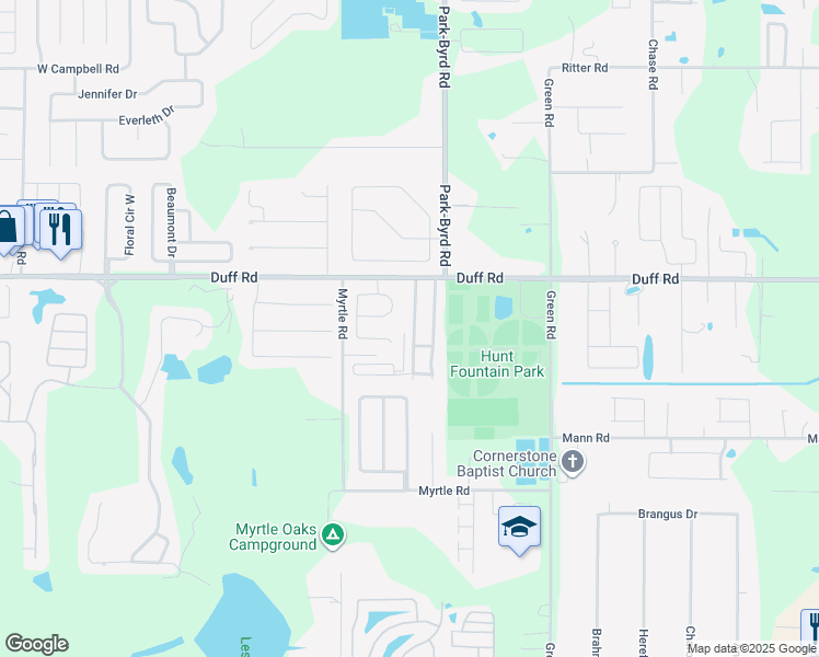 map of restaurants, bars, coffee shops, grocery stores, and more near 7246 Greenbrier Village Road in Lakeland