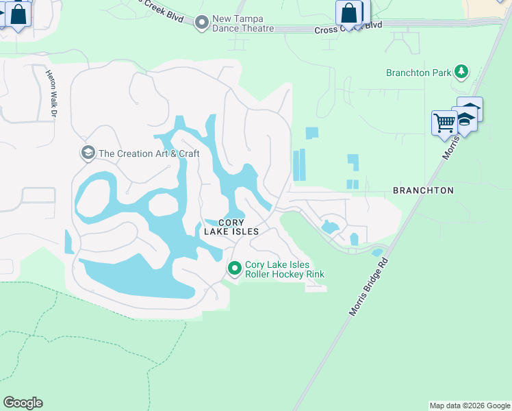 map of restaurants, bars, coffee shops, grocery stores, and more near 17907 Saint Croix Isle Drive in Tampa