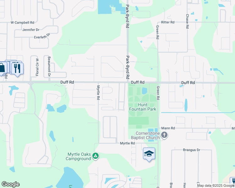 map of restaurants, bars, coffee shops, grocery stores, and more near 7246 Greenbrier Village Road in Lakeland