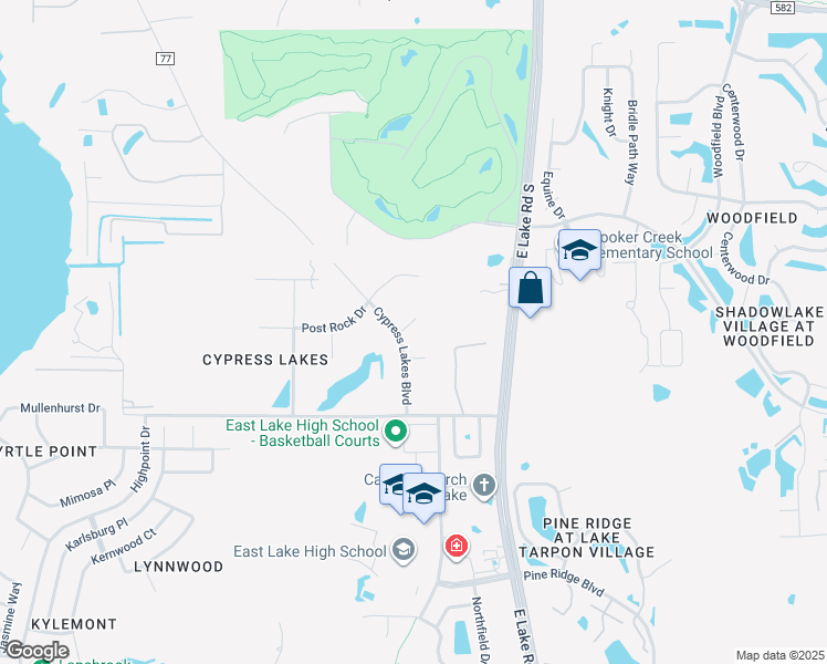 map of restaurants, bars, coffee shops, grocery stores, and more near 2960 Cypress Pointe Court in Tarpon Springs