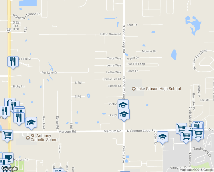 map of restaurants, bars, coffee shops, grocery stores, and more near 216 Lindale Street in Lakeland