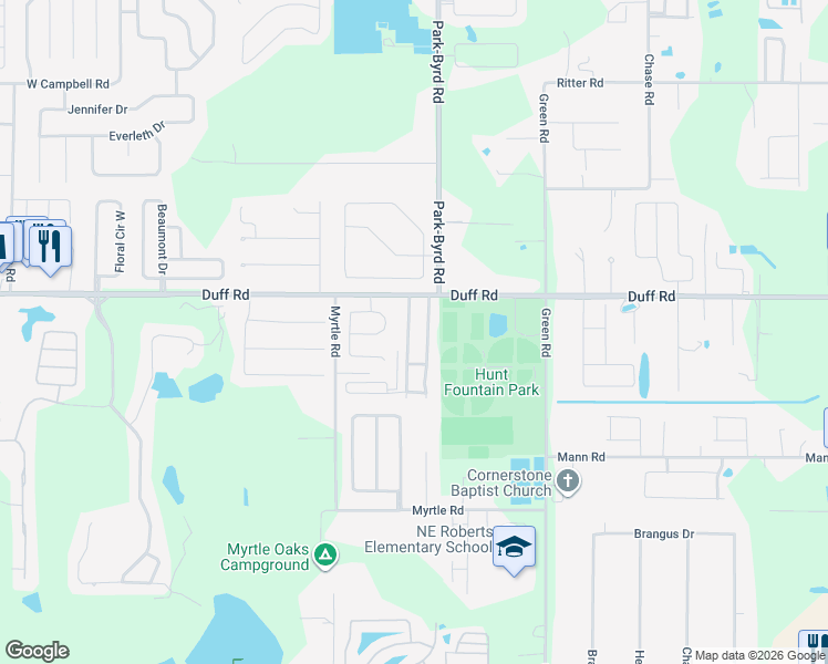 map of restaurants, bars, coffee shops, grocery stores, and more near 7246 Greenbrier Village Road in Lakeland