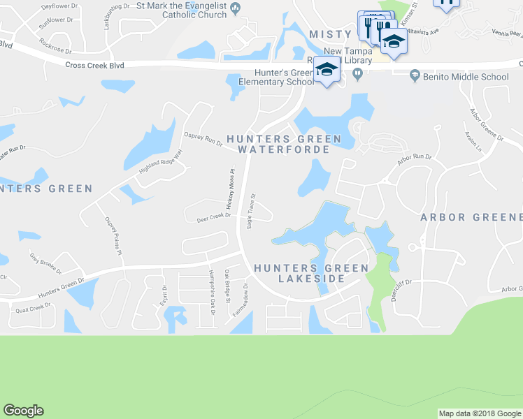 map of restaurants, bars, coffee shops, grocery stores, and more near 9324 Cypress Bend Drive in Tampa