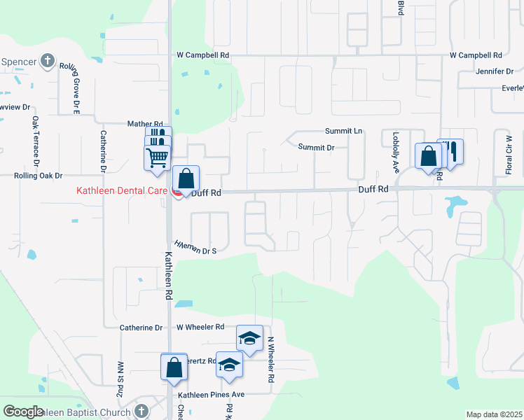 map of restaurants, bars, coffee shops, grocery stores, and more near 3505 Remington Oaks Way in Lakeland