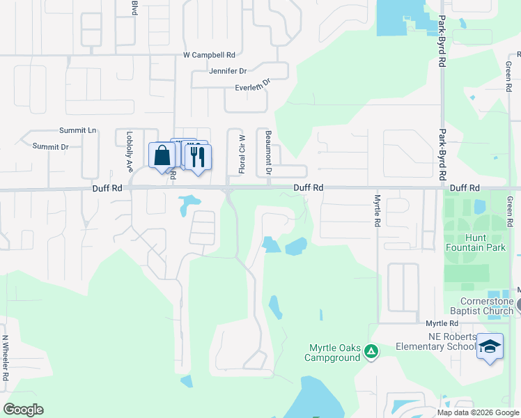 map of restaurants, bars, coffee shops, grocery stores, and more near 7034 Montreal Drive in Lakeland