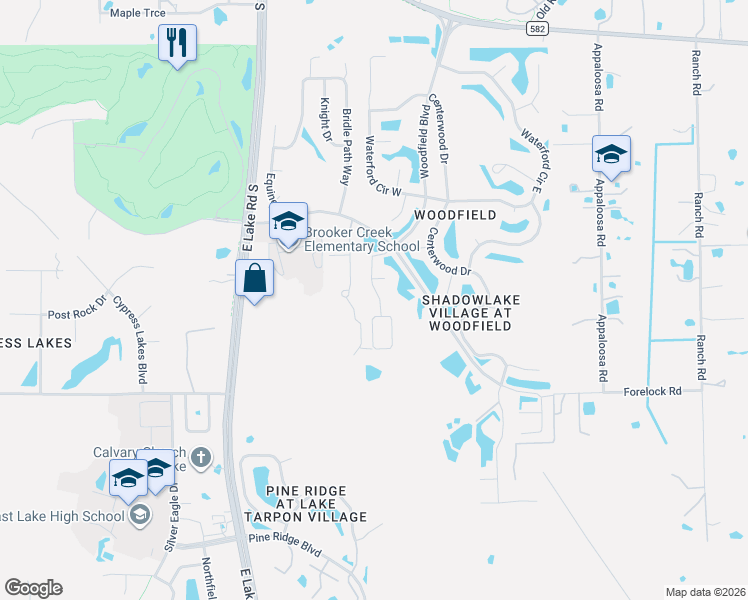 map of restaurants, bars, coffee shops, grocery stores, and more near 3226 Brookside Court in Tarpon Springs