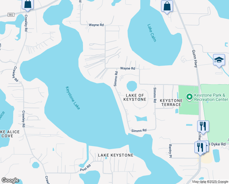 map of restaurants, bars, coffee shops, grocery stores, and more near 17918 Simms Road in Odessa