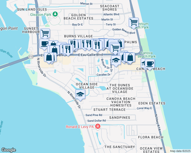 map of restaurants, bars, coffee shops, grocery stores, and more near 3263 Monitor Lane in Melbourne