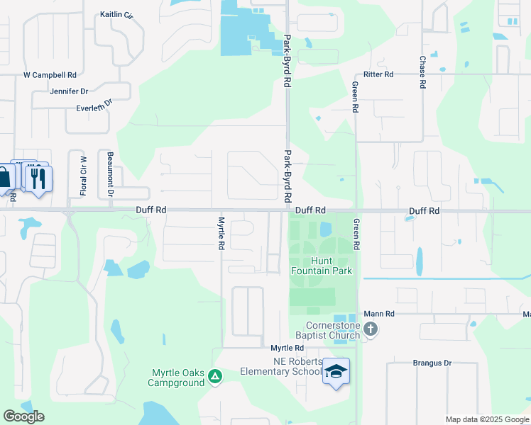 map of restaurants, bars, coffee shops, grocery stores, and more near 7296 Greenbrier Village Road in Lakeland