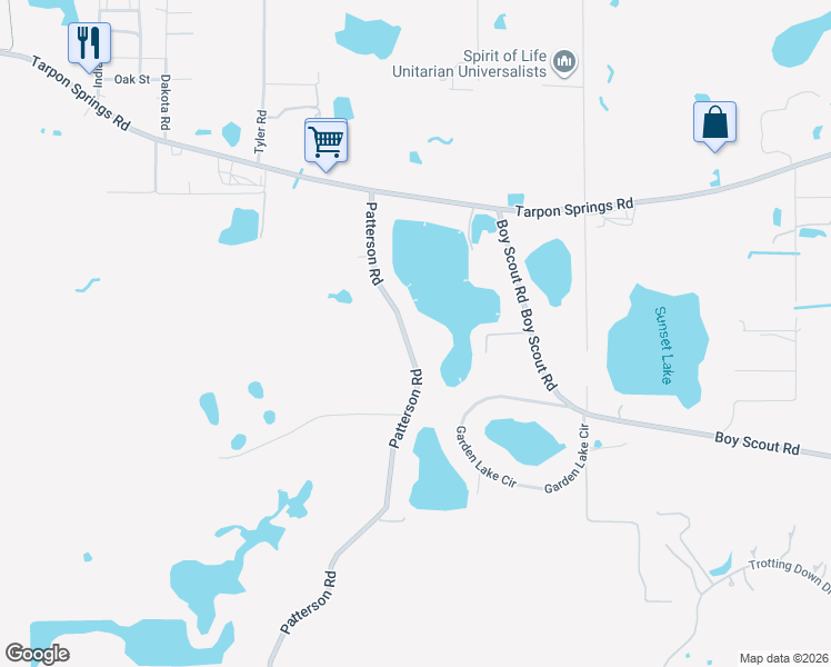 map of restaurants, bars, coffee shops, grocery stores, and more near 18011 Patterson Road in Odessa
