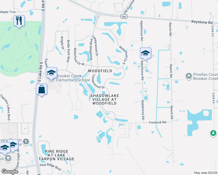 map of restaurants, bars, coffee shops, grocery stores, and more near 801 Centerwood Drive in Tarpon Springs