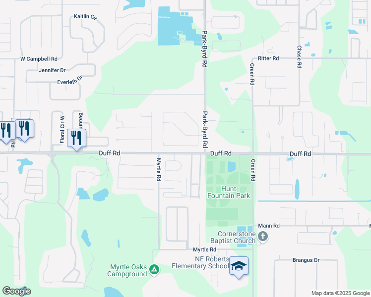 map of restaurants, bars, coffee shops, grocery stores, and more near 7340 Hunters Greene Circle in Lakeland