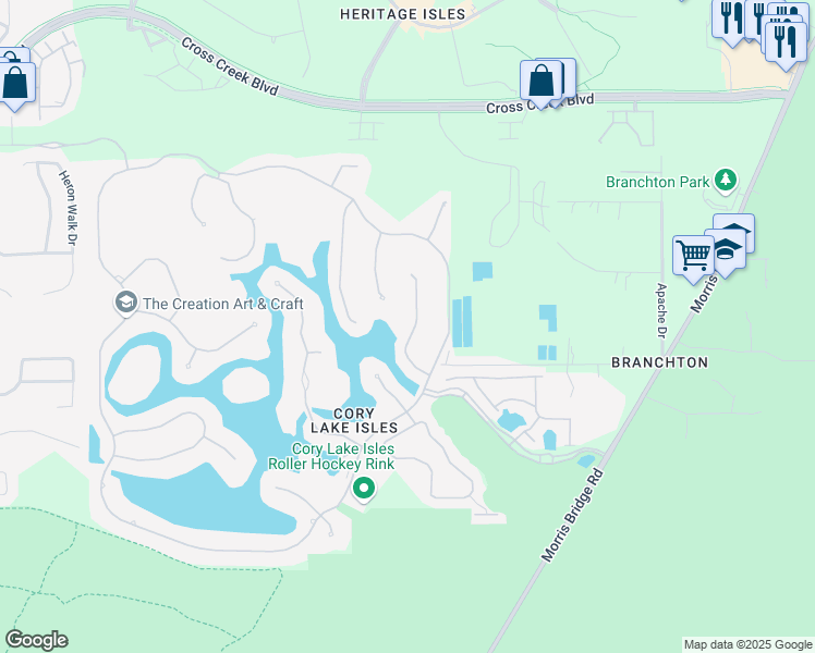 map of restaurants, bars, coffee shops, grocery stores, and more near 18032 Java Isle Drive in Tampa