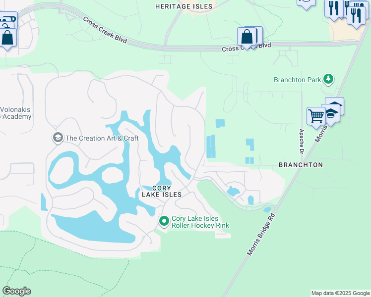 map of restaurants, bars, coffee shops, grocery stores, and more near 18024 Java Isle Drive in Tampa