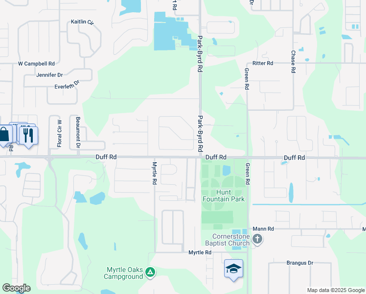 map of restaurants, bars, coffee shops, grocery stores, and more near 7337 Hunters Greene Circle in Lakeland