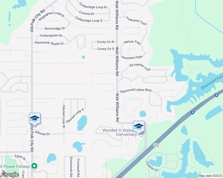 map of restaurants, bars, coffee shops, grocery stores, and more near 1440 Wyngate Lane in Lakeland