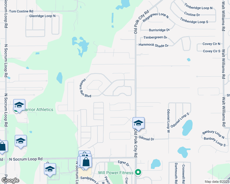 map of restaurants, bars, coffee shops, grocery stores, and more near 7321 Gunstock Drive in Lakeland