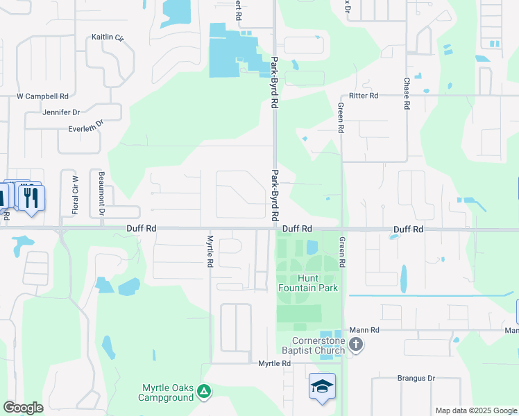 map of restaurants, bars, coffee shops, grocery stores, and more near 2126 Hunters Greene Drive in Lakeland