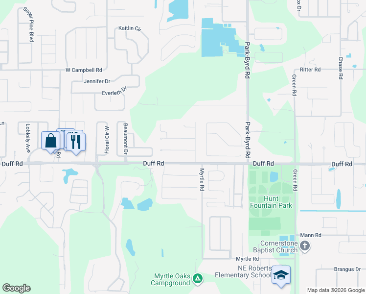 map of restaurants, bars, coffee shops, grocery stores, and more near 2339 View Way in Lakeland