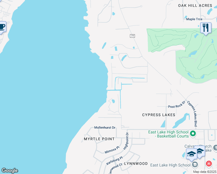 map of restaurants, bars, coffee shops, grocery stores, and more near 710 George Street South in Tarpon Springs