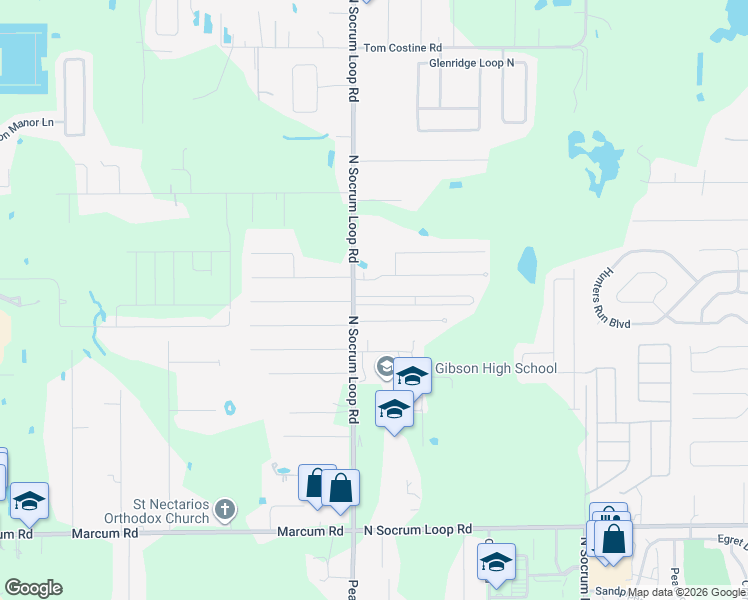 map of restaurants, bars, coffee shops, grocery stores, and more near 119 Martin Drive in Lakeland