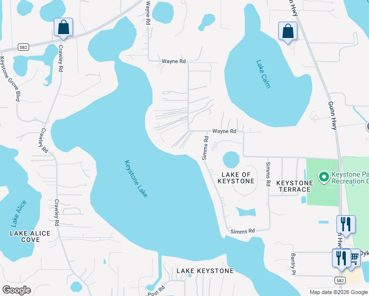 map of restaurants, bars, coffee shops, grocery stores, and more near 18120 Wayne Road in Odessa
