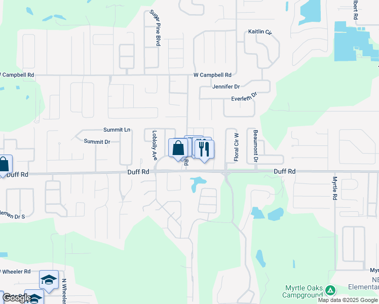 map of restaurants, bars, coffee shops, grocery stores, and more near 7366 Briarbay Loop in Lakeland