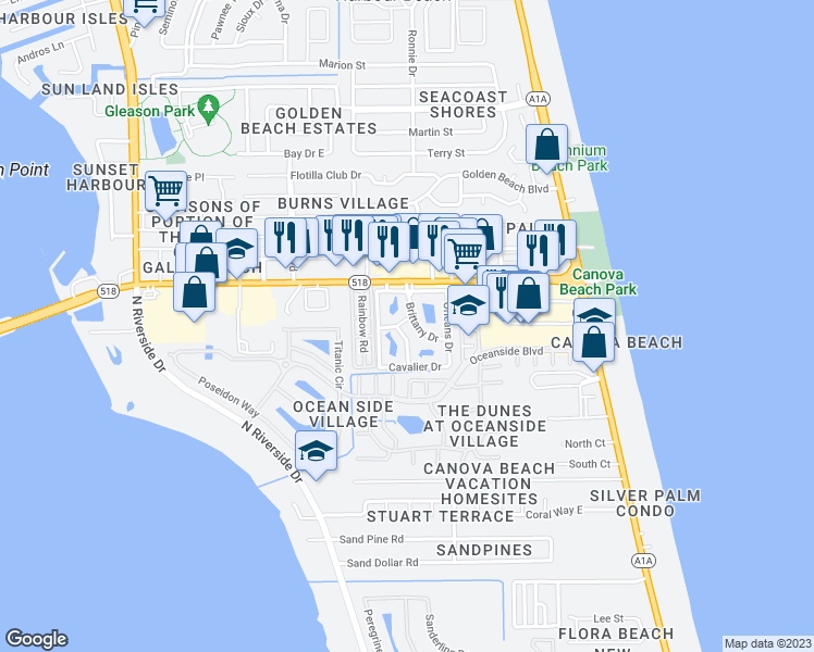 map of restaurants, bars, coffee shops, grocery stores, and more near 1850 Charlesmont Drive in Melbourne