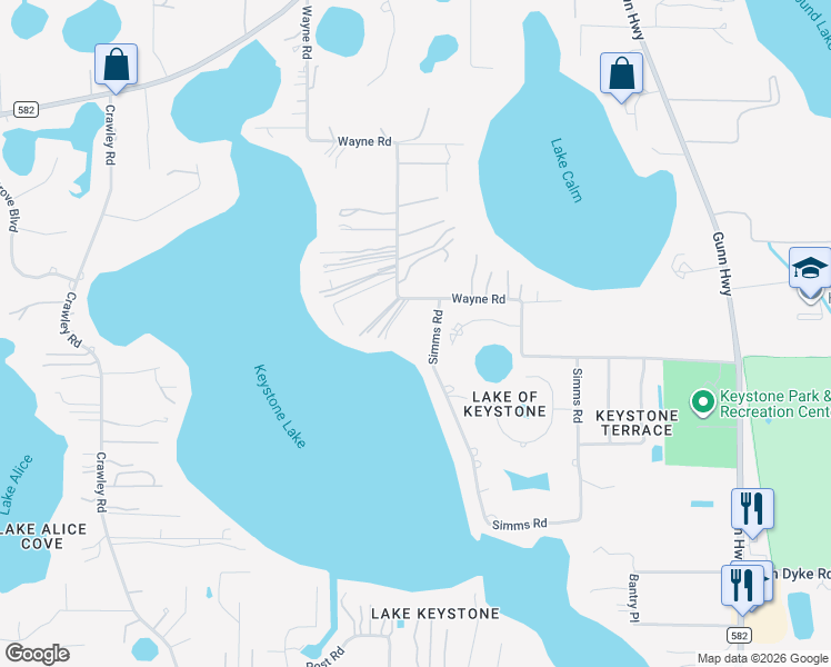 map of restaurants, bars, coffee shops, grocery stores, and more near 17924 Simms Road in Odessa