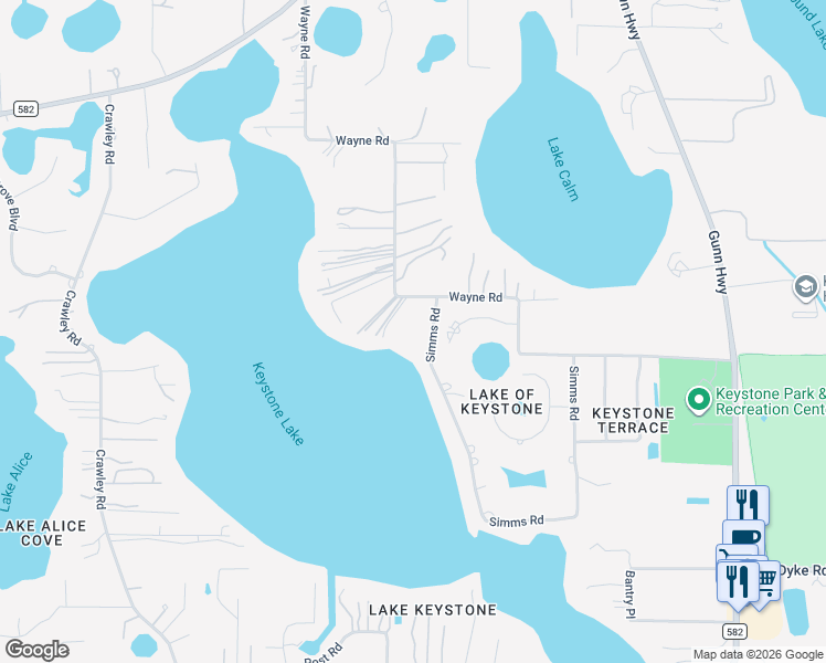 map of restaurants, bars, coffee shops, grocery stores, and more near 17924 Simms Road in Odessa