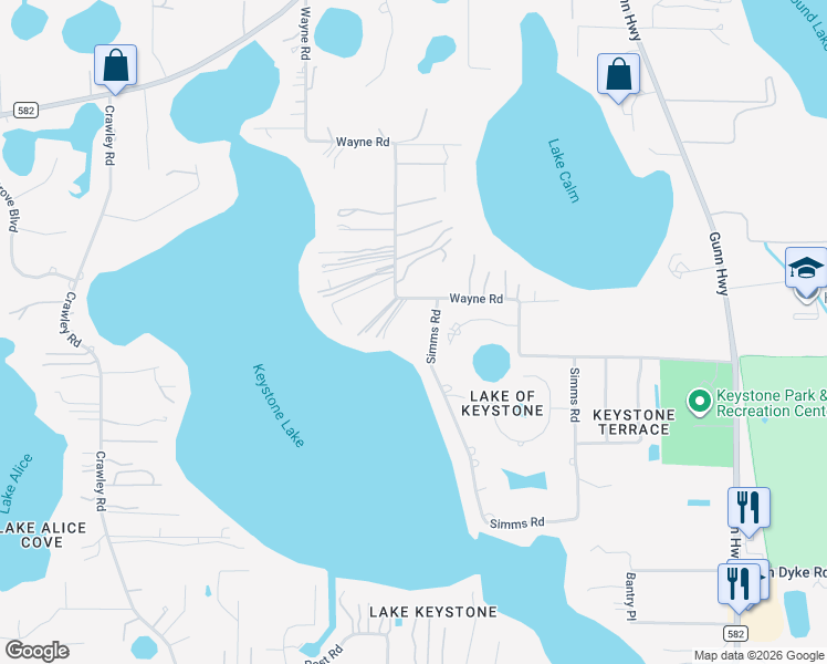 map of restaurants, bars, coffee shops, grocery stores, and more near 17924 Simms Road in Odessa