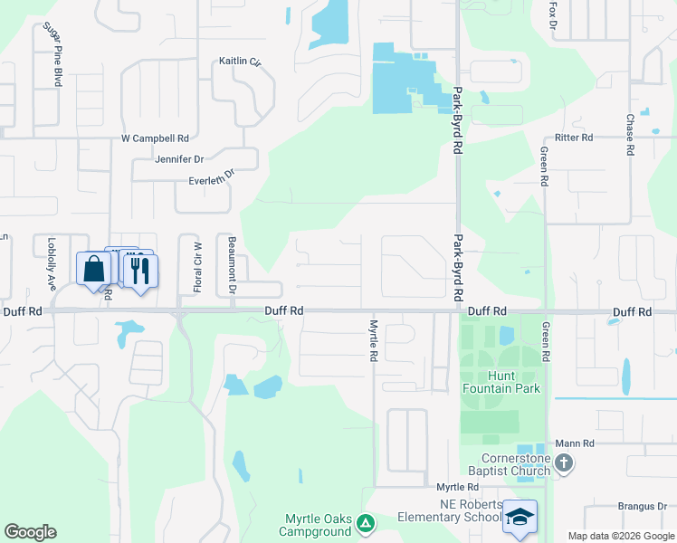 map of restaurants, bars, coffee shops, grocery stores, and more near 2339 View Way in Lakeland