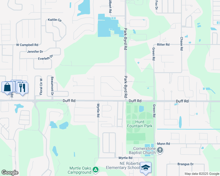 map of restaurants, bars, coffee shops, grocery stores, and more near 2190 Hunters Greene Drive in Lakeland