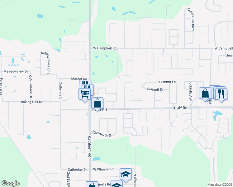 map of restaurants, bars, coffee shops, grocery stores, and more near 7444 Willow Wisp Drive East in Lakeland