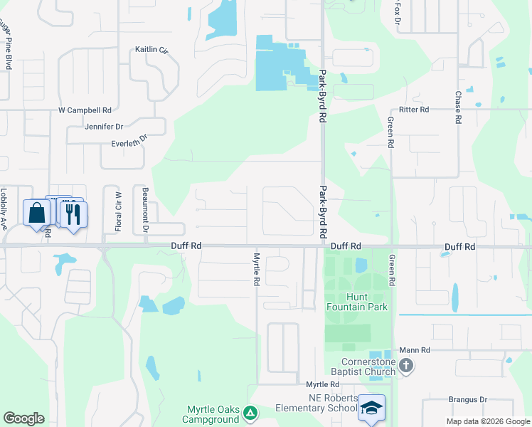 map of restaurants, bars, coffee shops, grocery stores, and more near 2206 Hunters Greene Drive in Lakeland